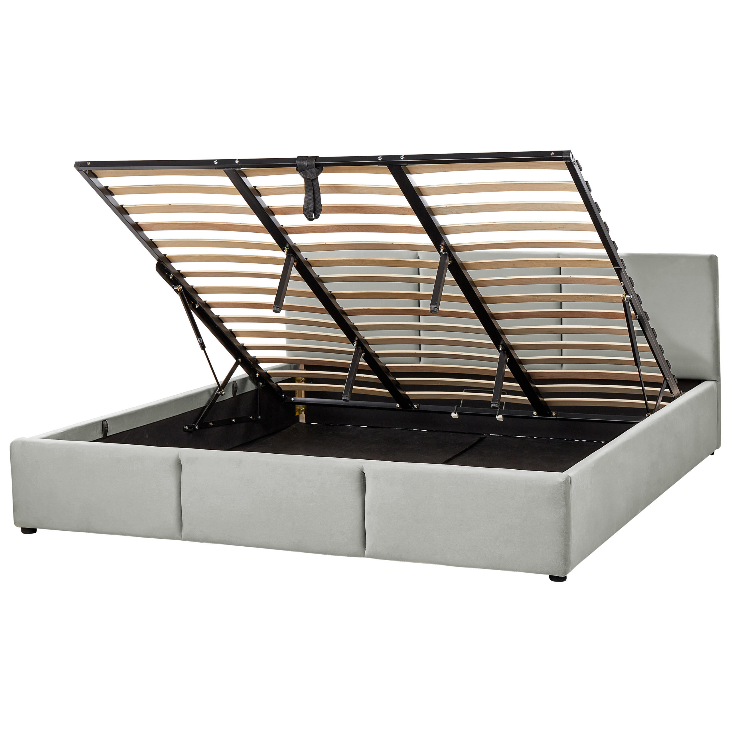 POLSTERBETT 180/200cm Hellgrau Bousse - Hellgrau, Textil (180/200cm) - Beliani