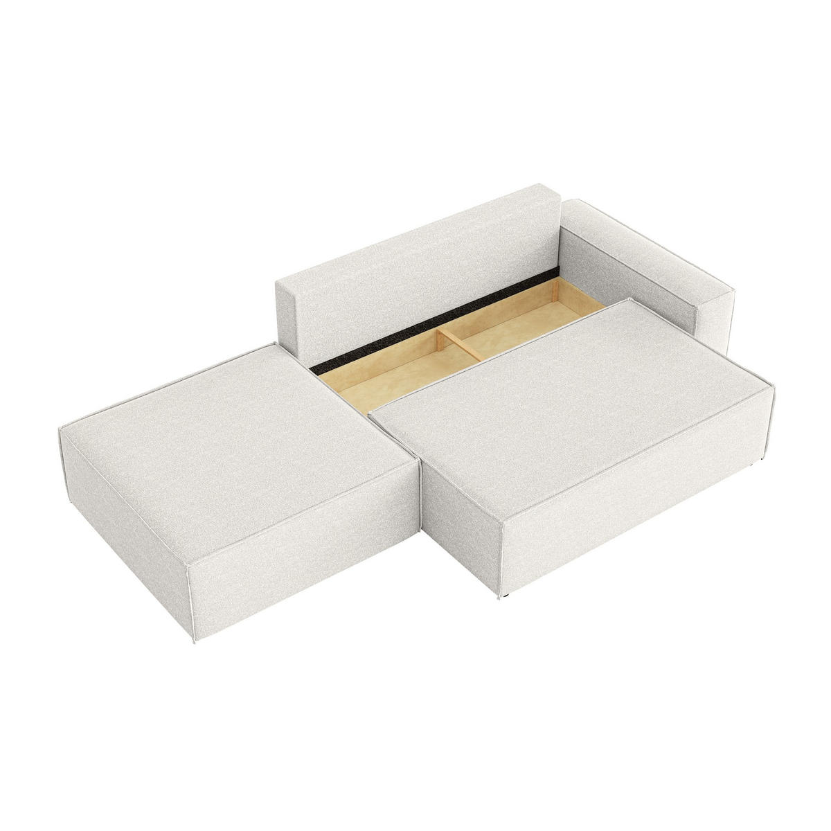 SCHLAFSOFA Lummo Si mit Schlaffunktion, Cremeweiß - Weiß, Textil (263/70/100cm) - Fedve