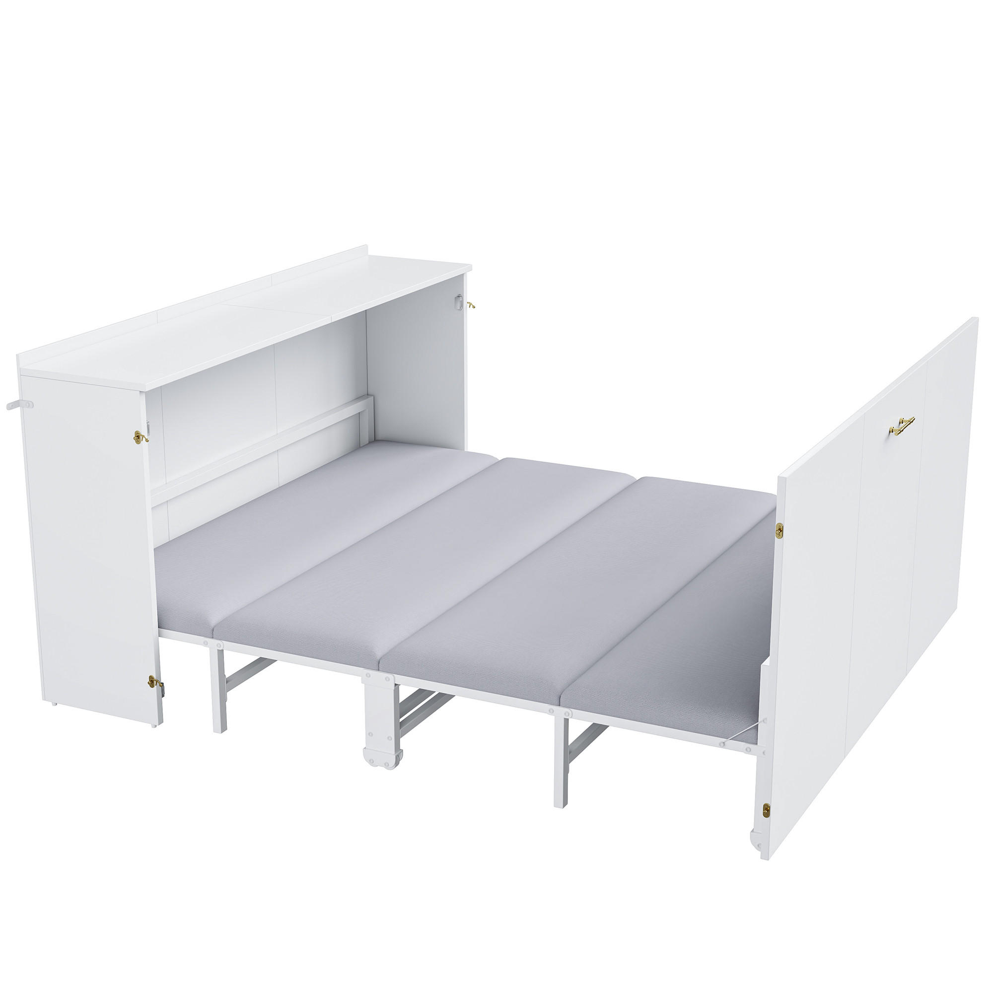 SCHRANKBETT 140/200 cm DE-32546 mit Matratze Weiß - Weiß, Holz (140/200cm) - ComfortXL