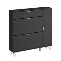 SCHUHSCHRANK Helge Schwarz 108 x 107.5 cm - Schwarz, Holzwerkstoff (108/107.5/23.5cm) - Vicco
