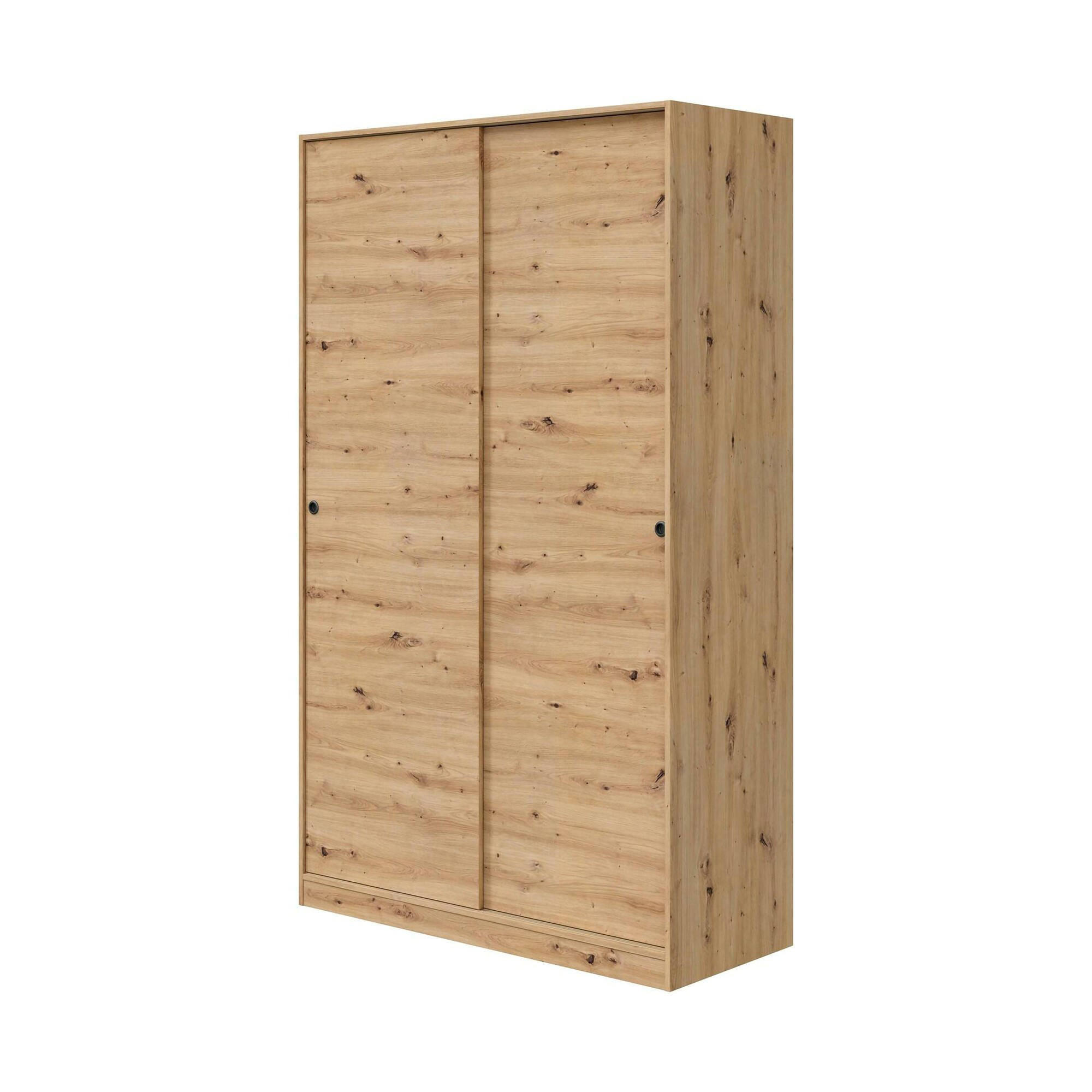 KLEIDERSCHRANK 2 TÜREN Knoteneiche 50/120/200 cm - Braun, Holzwerkstoff (120/200/50cm) - DMORA