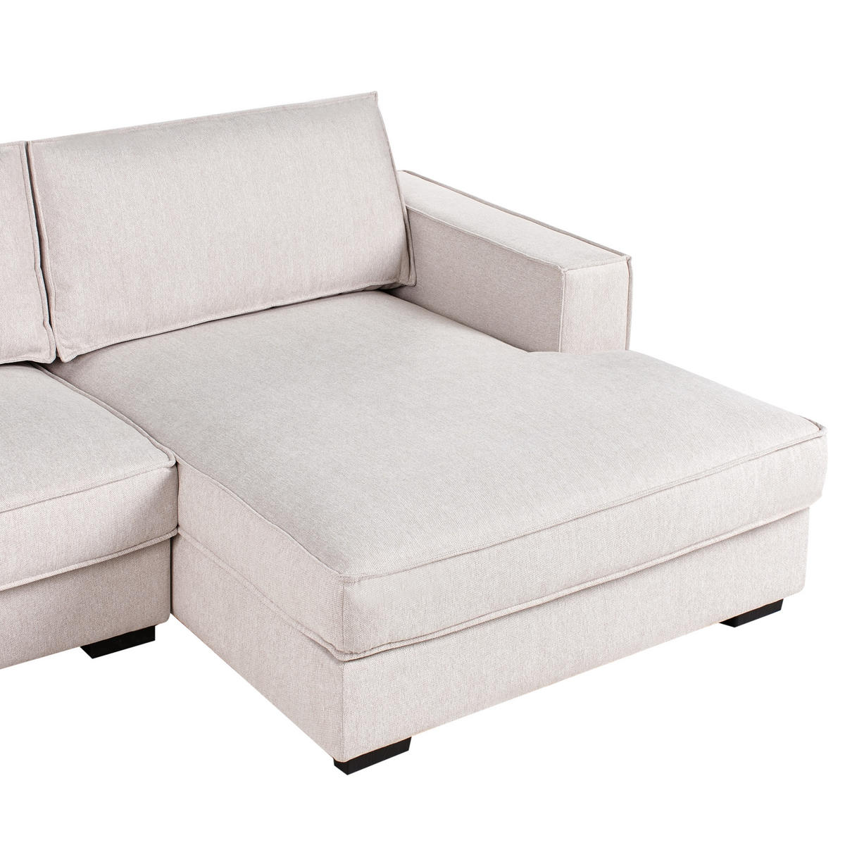 COLȚAR textil bej deschis pe partea stângă Renders - bej, material textil (257/136cm) - Beliani