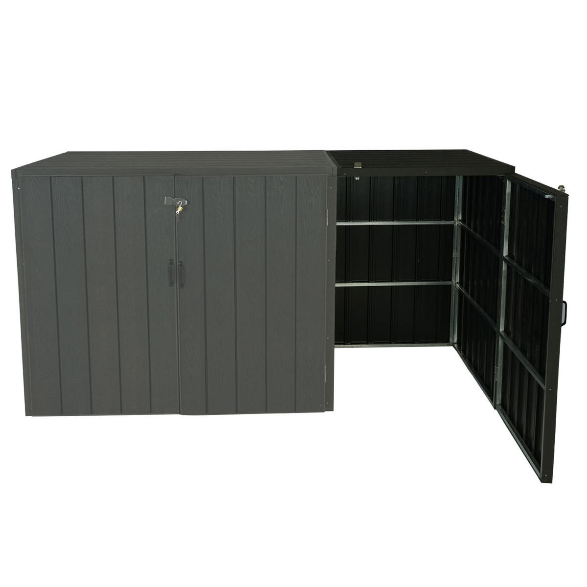 MÜLLTONNENBOX ERWEITERUNG Anthrazit - Anthrazit, Metall (79/117/105cm) - MCW