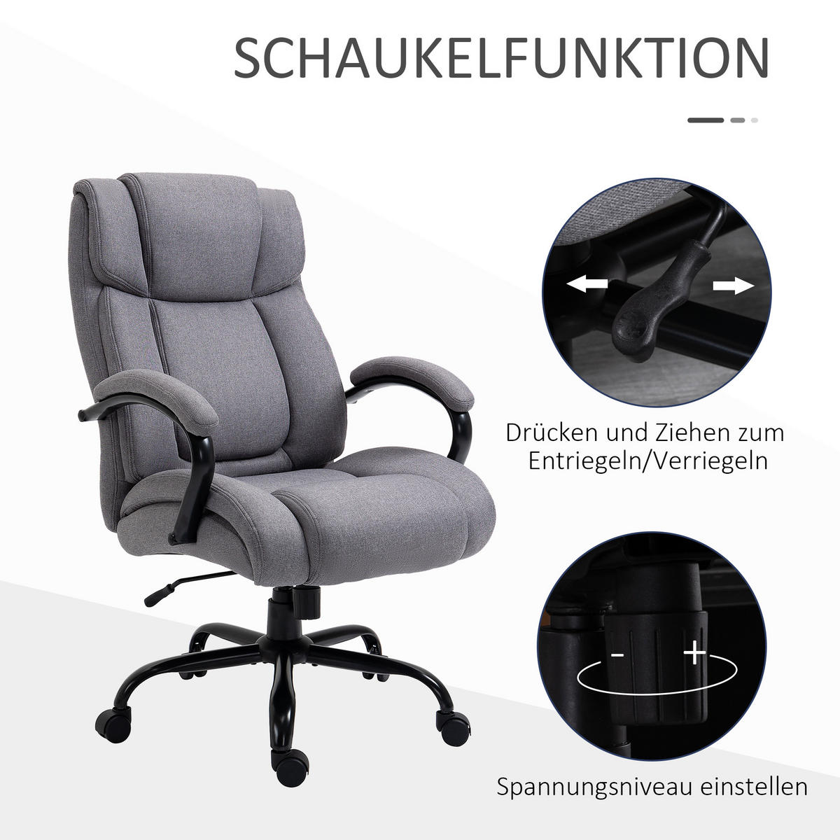 BÜROSTUHL Grau - Hellgrau, Kunststoff/Textil (74/121/79cm) - Jamb