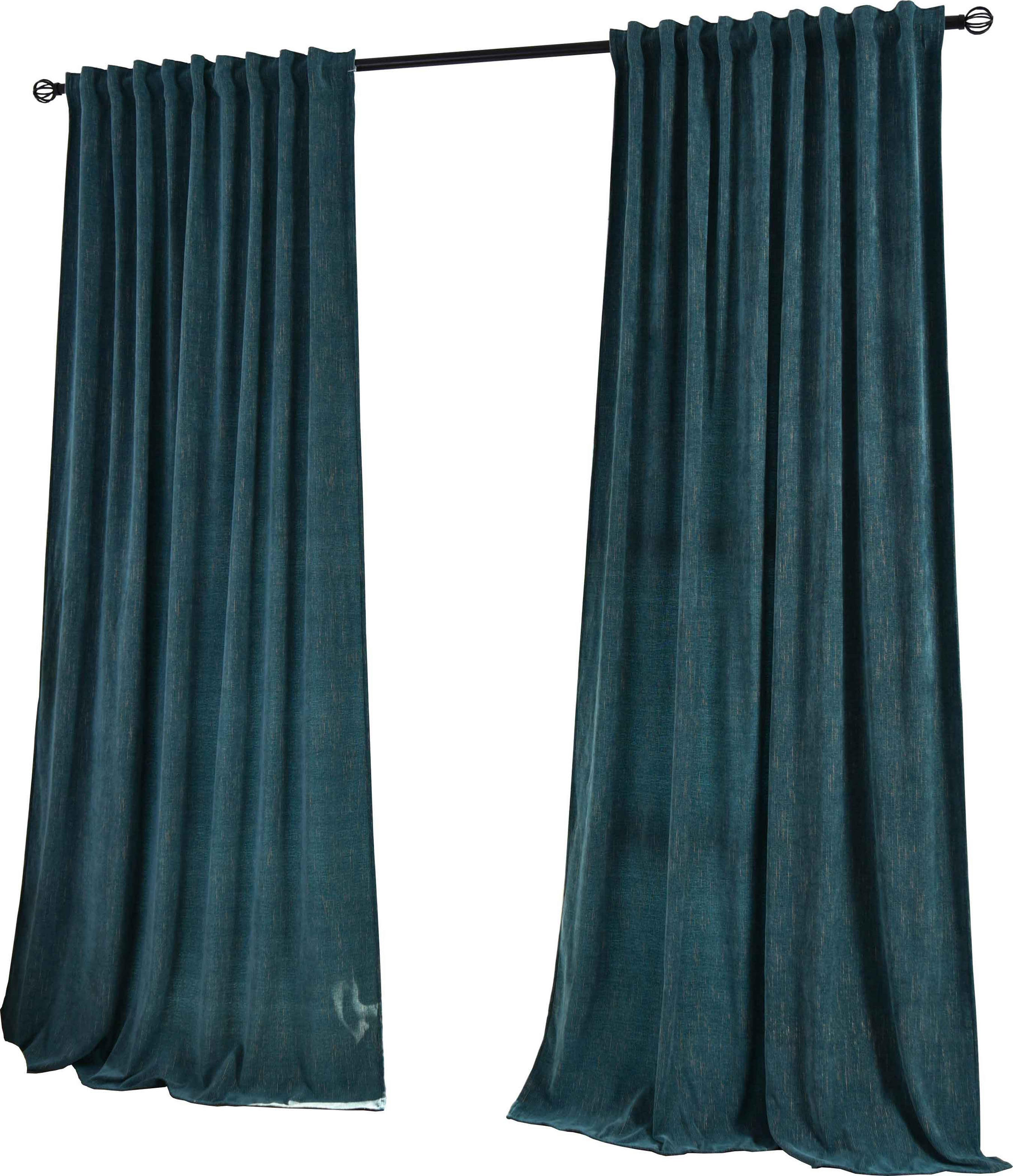 VORHANG 2ER SET HAVANNA HxB 245x135 cm Grün Gold - Türkis, Textil (135/245cm)