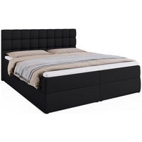 BOXBETT Dakota mit Topper 180/200 Schwarz - Schwarz, Textil (180/200cm) - Bromarkt