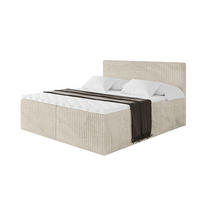 BOXBETT mit Matratze H3 und Lattenrost - TOLO - 160x200 Cord - Creme - Champagner, Holzwerkstoff/Kunststoff (160/200cm) - ALTDECOR