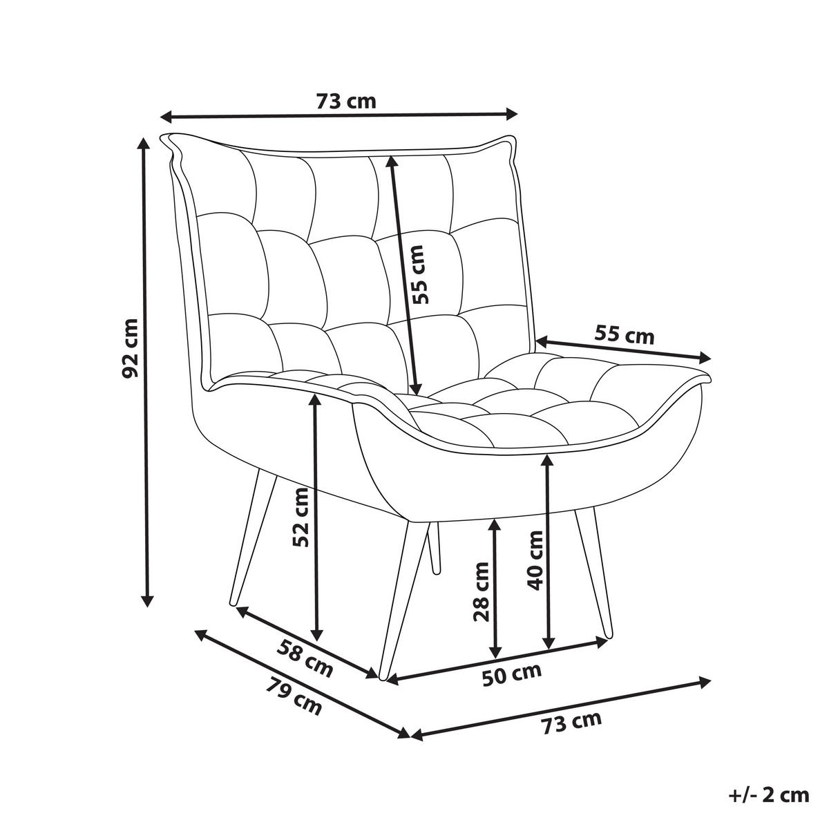SESSEL Weiß Alvesta - Schwarz/Weiß, Textil (73/92/79cm) - Beliani