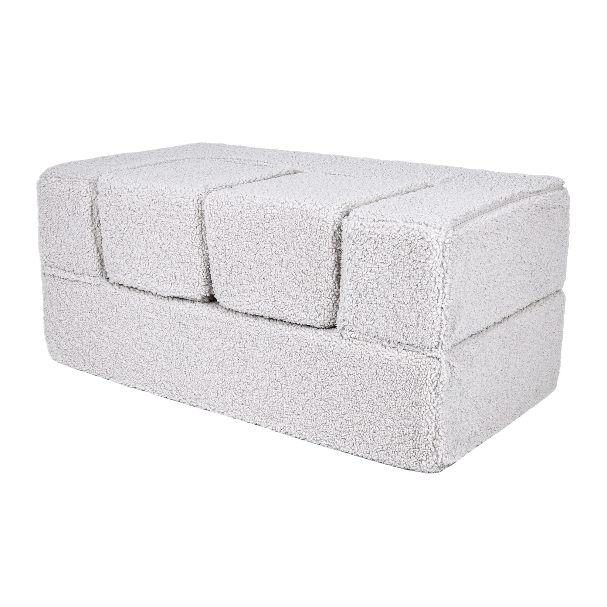KINDERSOFA, Bearly, Cube, Weiß - Weiß, Textil (96/40/50cm) - MeowBaby
