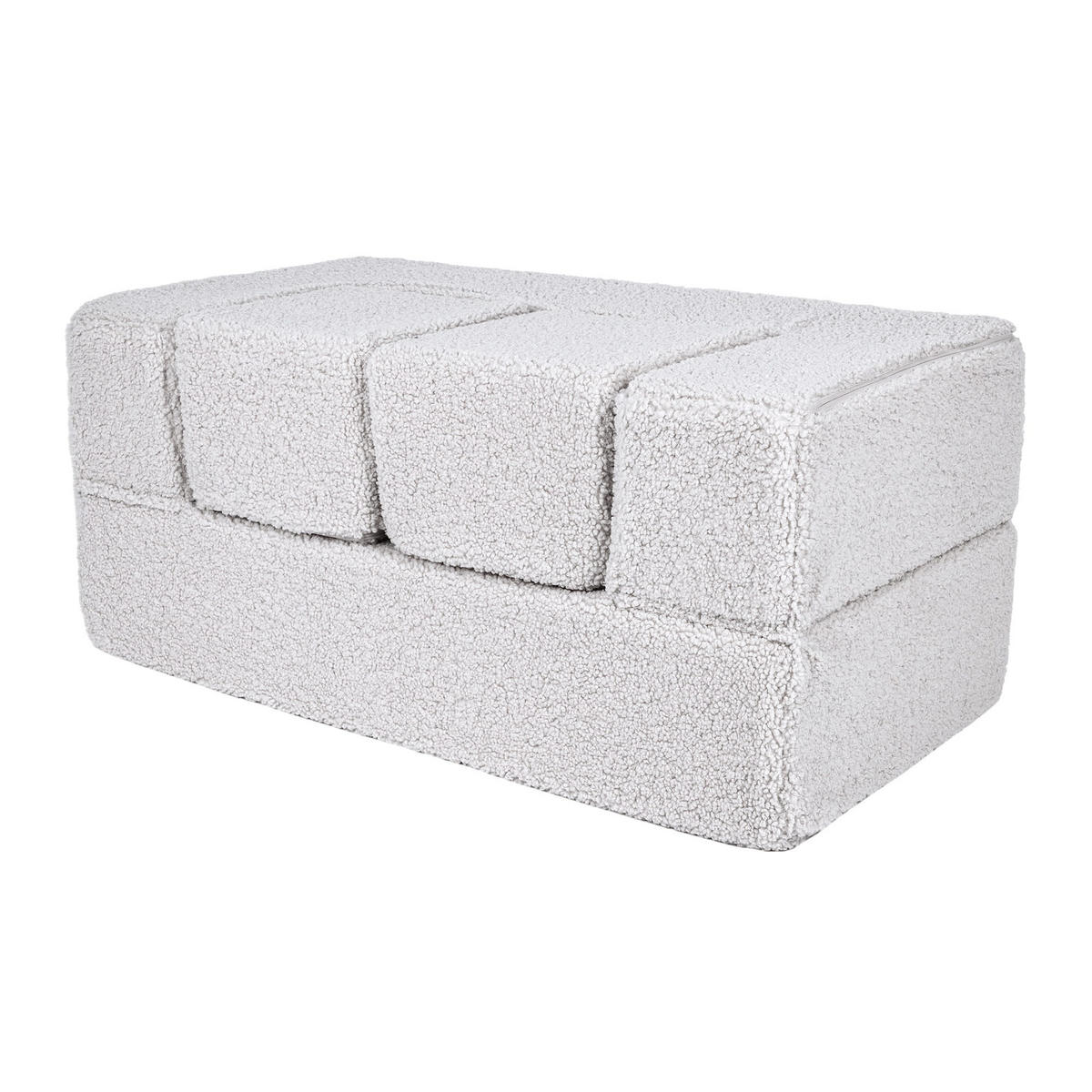KINDERSOFA, Bearly, Cube, Weiß - Weiß, Textil (96/40/50cm) - MeowBaby