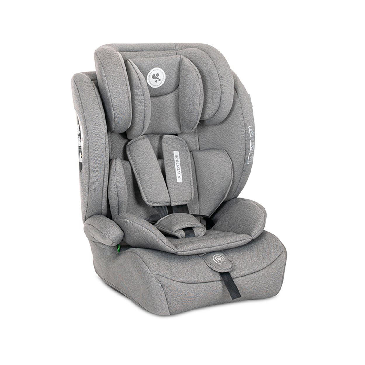 KINDERSITZ Adventure (76-150 cm) dunkelgrau Kopfstütze verstellbar, bis 36 kg, i-Sze, Polyester, Sicherheitsgurt - Grau, Kunststoff (46/78/40cm) - Lorelli