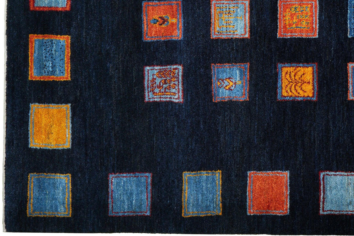 GABBEH-TEPPICH handgeknüpft Rizbaf Blau 235/180 cm Schurwolle - Blau, Textil (180/235cm) - Looma