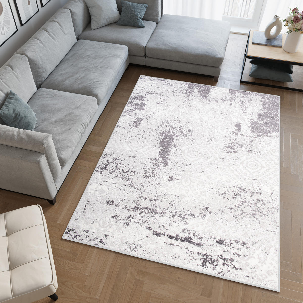 TEPPICH SKY Hellgrau 200/300 cm - Hellgrau, Kunststoff (200/300cm) - Tapiso