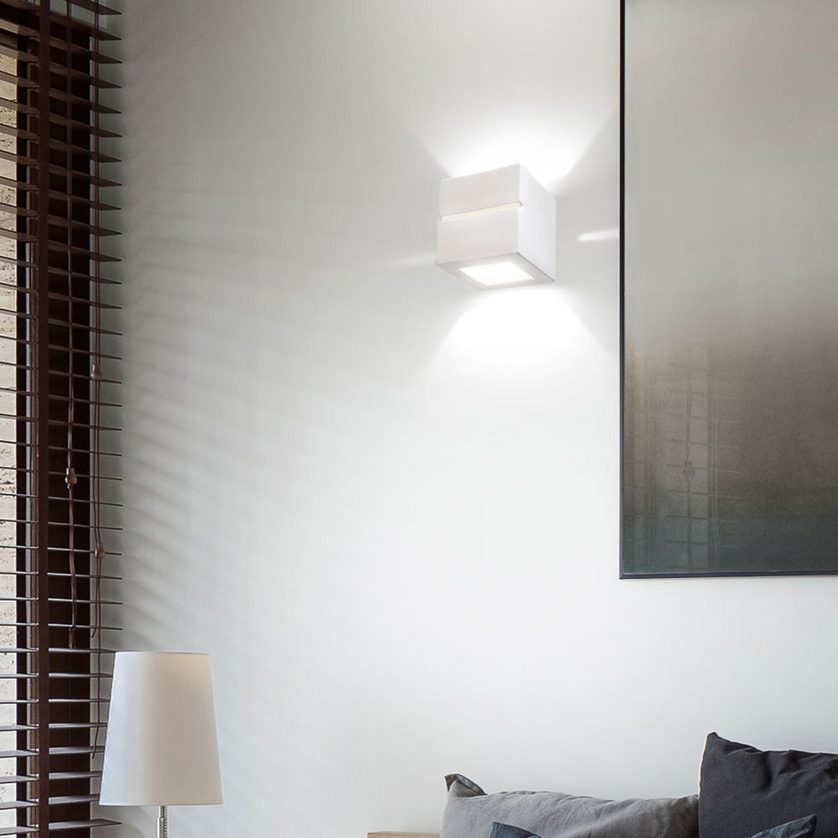 WANDLEUCHTE Keramik Weiß Up & Down Beleuchtung - Weiß, Keramik (15/15/15cm)