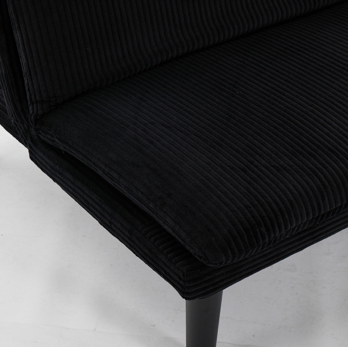 SOFA mit 3-stufig verstellbarer Rückenlehne Schwarz 2-Sitzer - Schwarz, Holzwerkstoff (168/67/86cm) - Meubliv