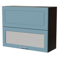 KLAPPHÄNGESCHRANK Bari W8BS/90-AV Schwarz / RAL 5024 pastellblau 90 / 32,5 / 72cm - Blau/Schwarz, Holz/Holzwerkstoff (90/72/32.5cm) - Feldmann-Wohnen