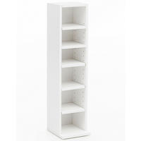 WANDREGAL – 6 Fächer, weiß, schmal, freistehend, 21x91x25,5 cm - Weiß, Holz (21/91/20cm) - KADIMA DESIGN