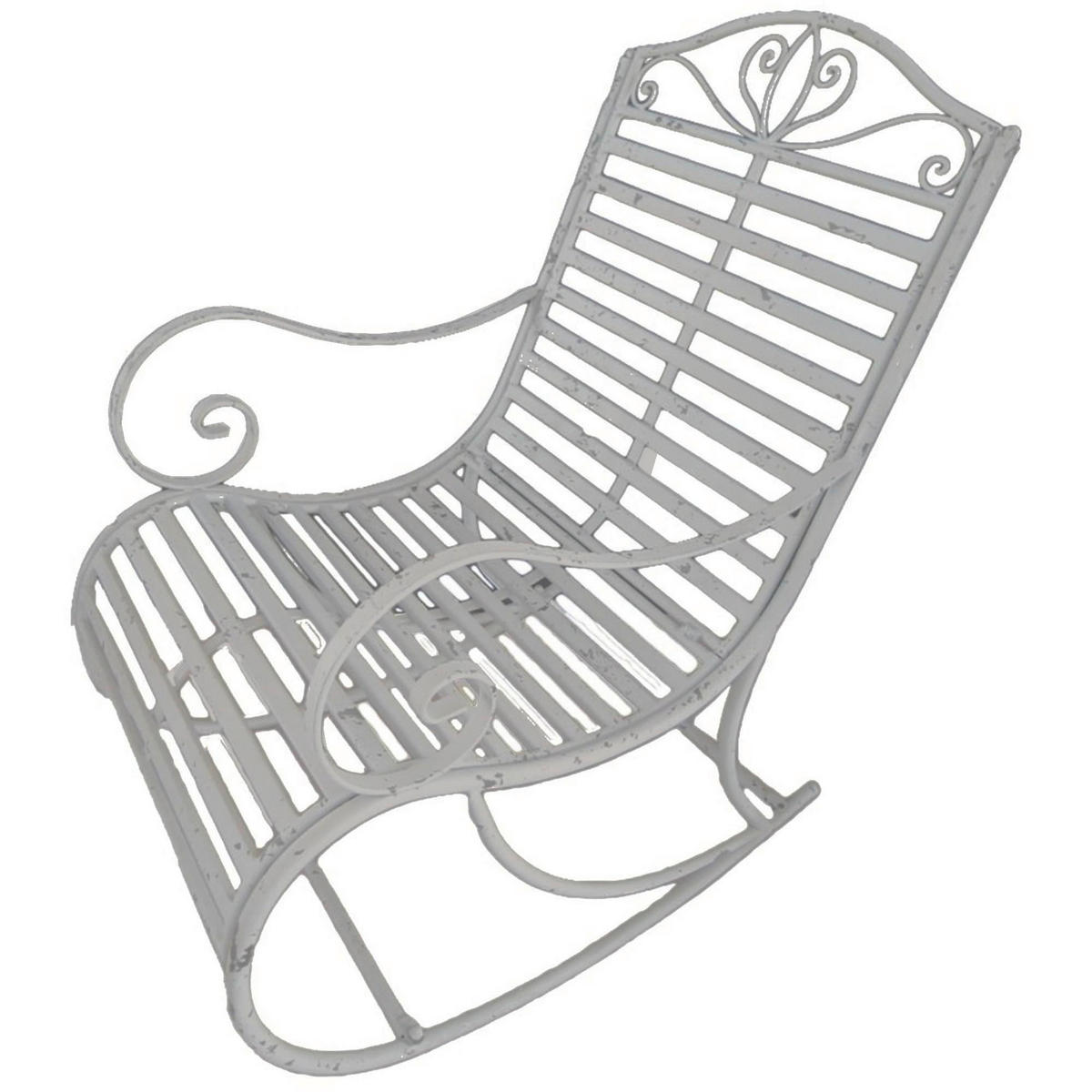 OUTDOOR-SCHAUKELSTUHL Maria Weiß Eisen Gartenstuhl - Weiß, Metall (57/84/99.5cm) - DELUKE