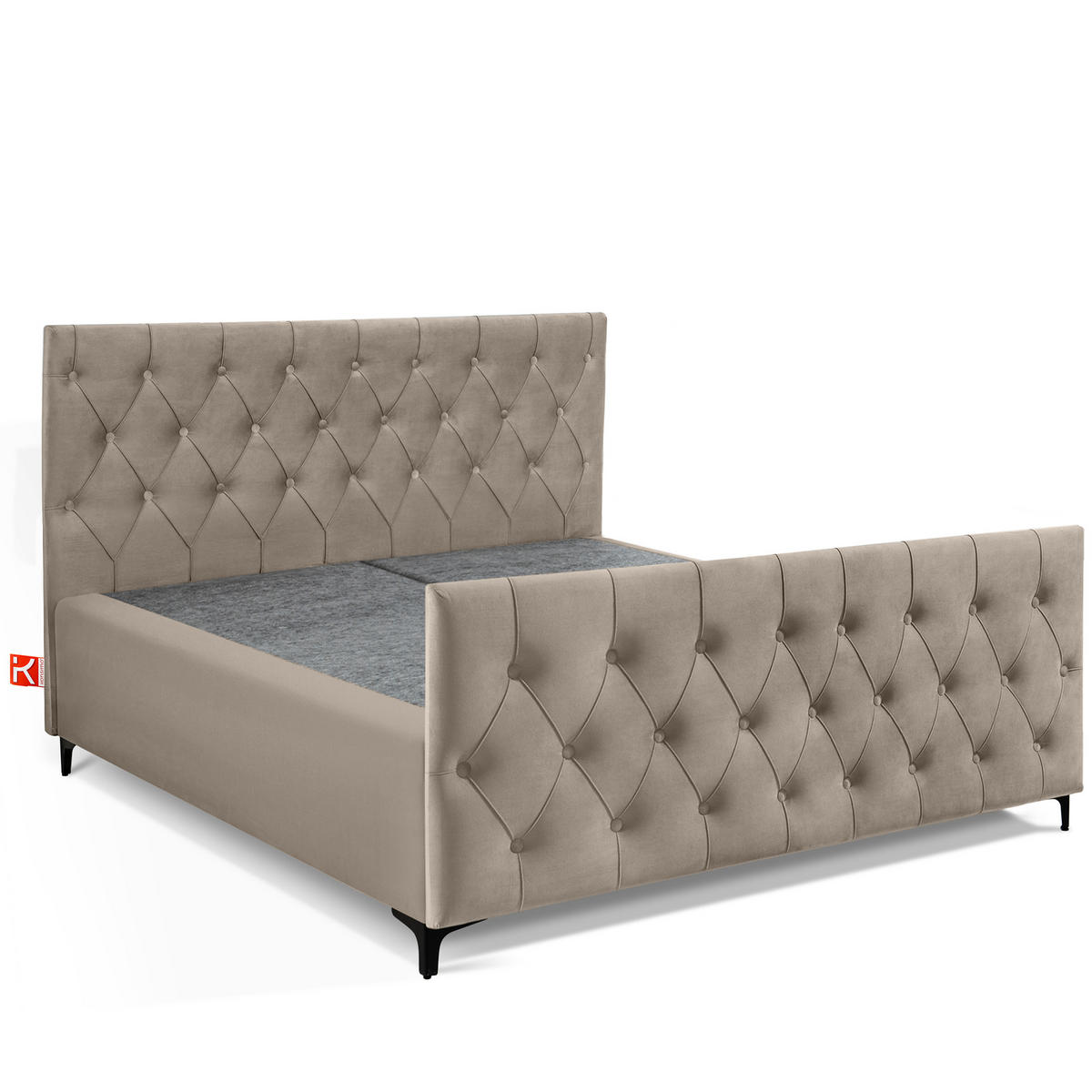 POLSTERBETT ARDEA, Beige - Beige/Schwarz, Holz/Holzwerkstoff (160/200cm) - KONSIMO®