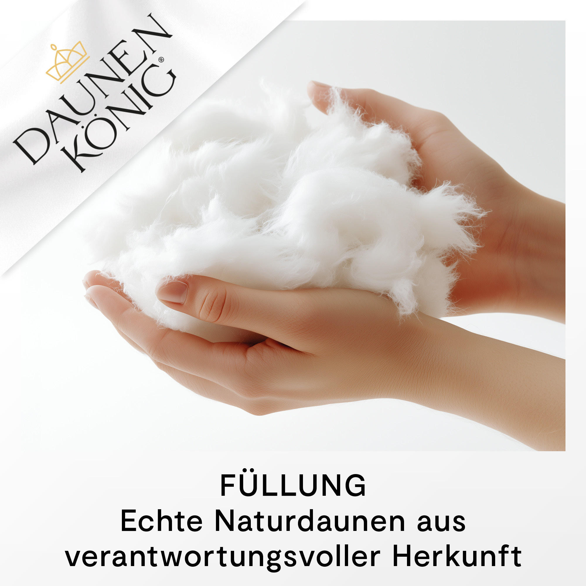 KINDERBETTDECKE QUEEN Entendaunen leicht - Weiß, Naturmaterialien/Textil (135/200/200cm) - Daunenkönig