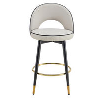 BARHOCKER 2er-Set Grau 360° drehbar mit Rückenlehne und PU-Leder - Grau, Metall (44/91.5/44cm) - PANGIVO
