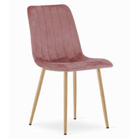 STUHL ORSARA 1 Stück, Rosa, Metallbeine in Holzfarbe, mit Samtstoff gepolstert - Rosa, Textil/Metall (43/90/51cm) - Komodee