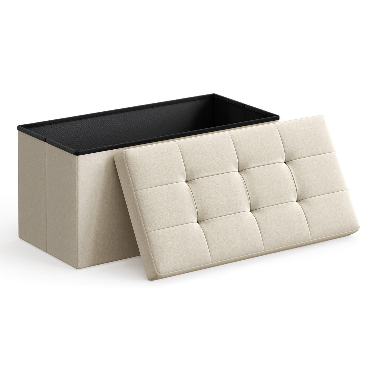 TRUHENBANK Beige 76x38 cm mit Stauraum - Beige, Holzwerkstoff (76/38/38cm)