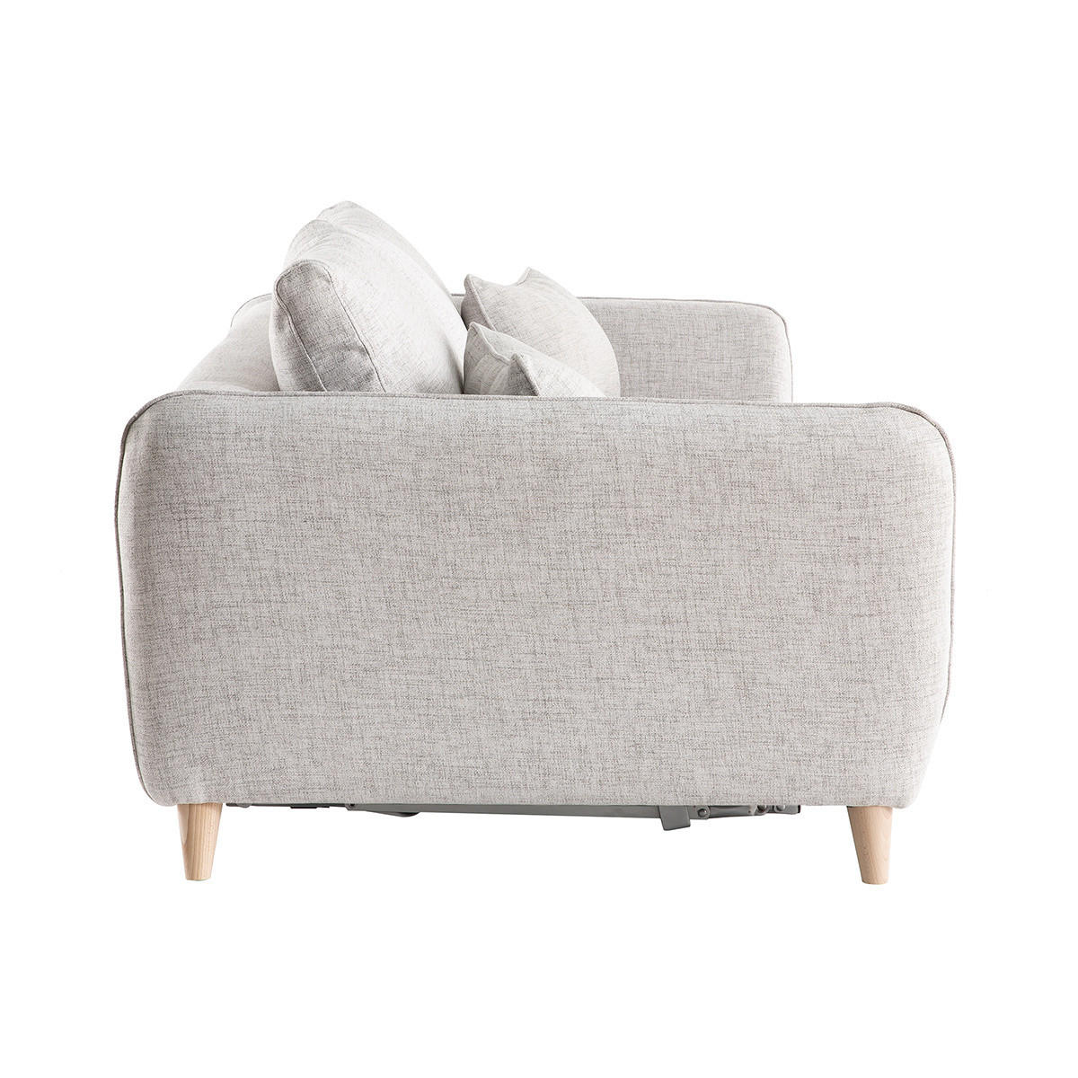 SOFA Skandinavisch 3-Sitzer Hellgrau-Meliert CREEP - Hellgrau, Textil (100/82/201cm) - Miliboo