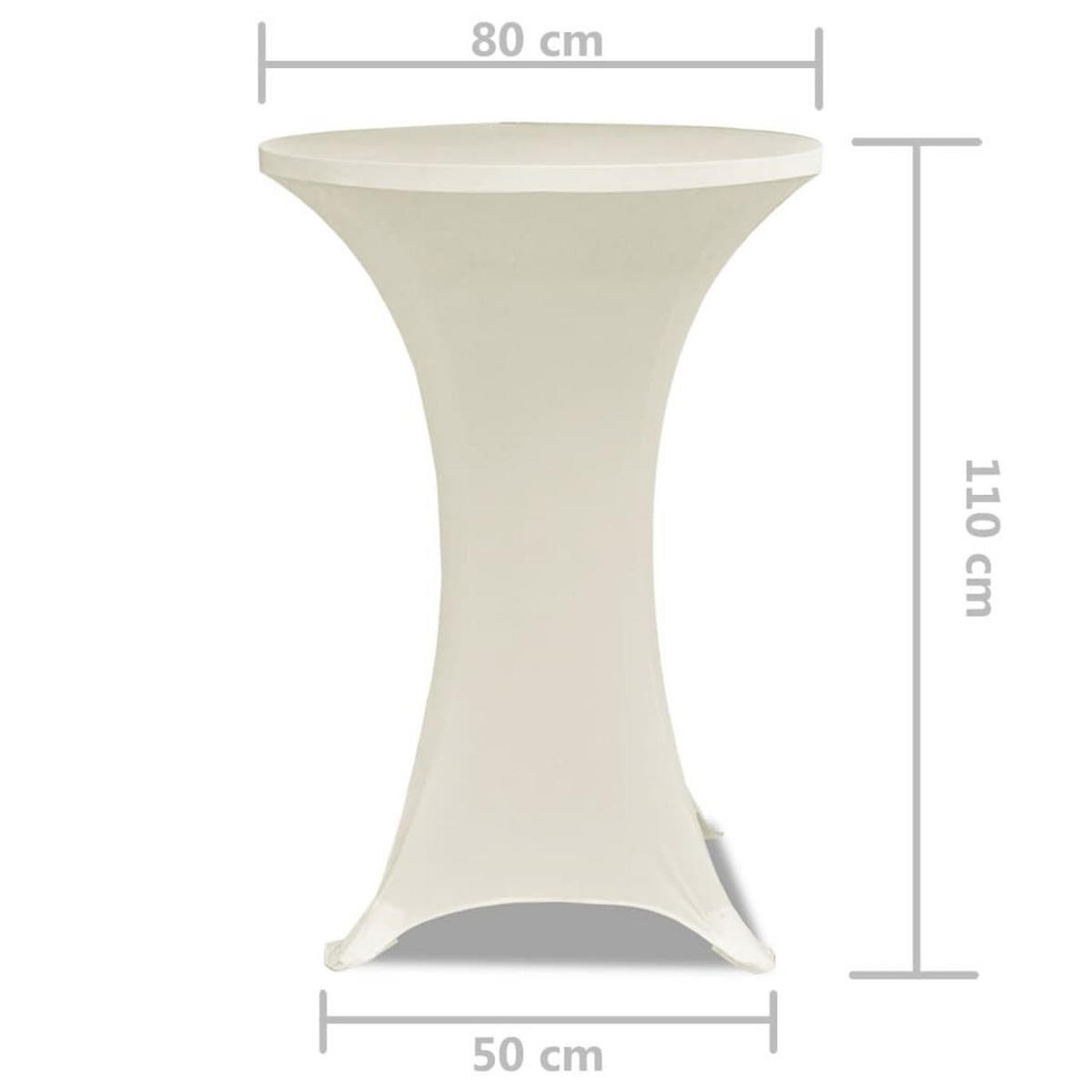 TISCHHUSSEN für Stehtische 2er-Set Amau Ø80 cm cremefarben - Creme, Textil (80/80cm) - DELUKE