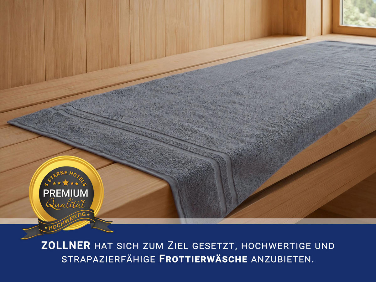 SAUNATUCH, 2er-Set, 70x180 cm, 100% Baumwolle, Grau - Grau, Textil (70/180cm) - Zollner