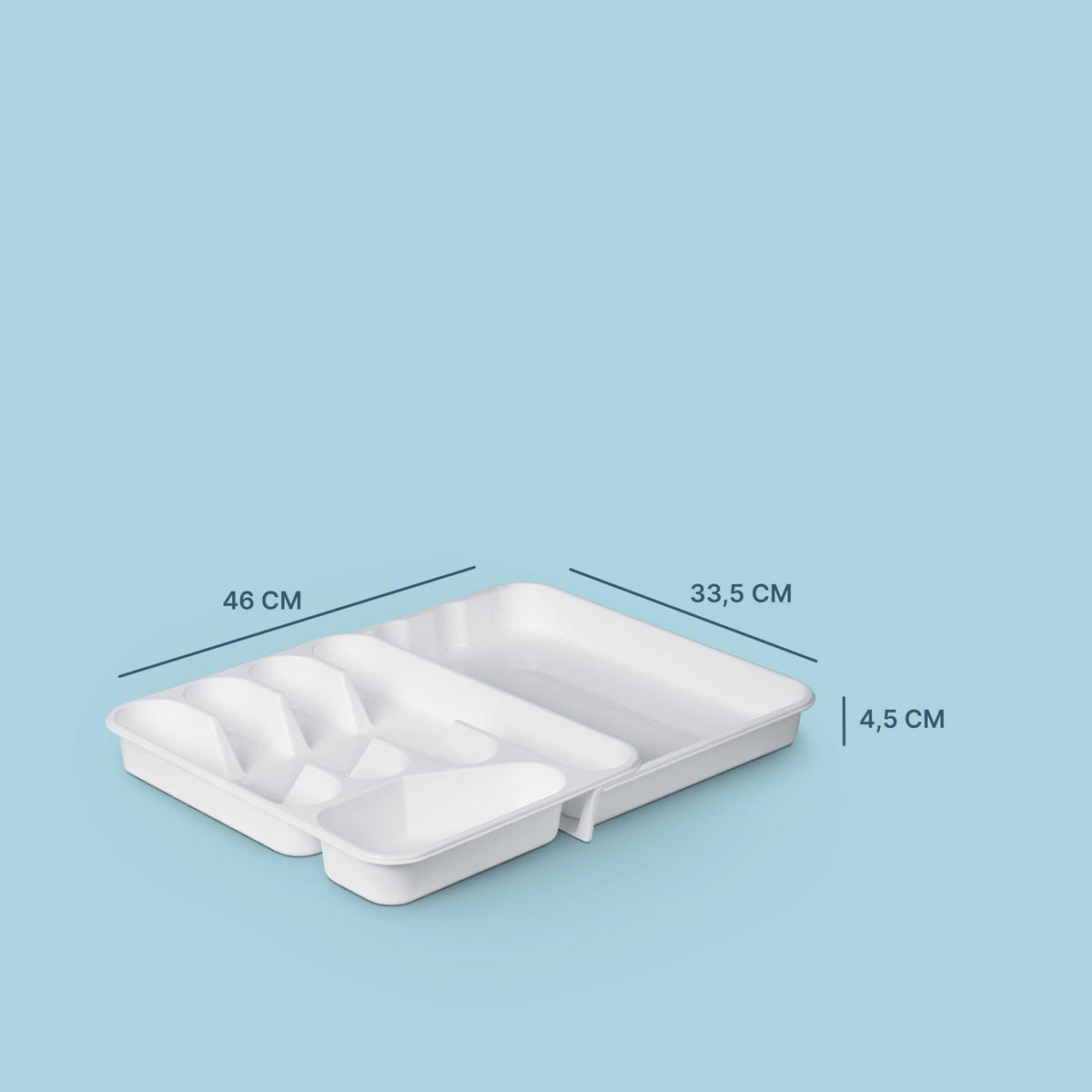 BESTECKKASTEN Weiß ausziehbar - Weiß, Kunststoff (46/4/46cm)