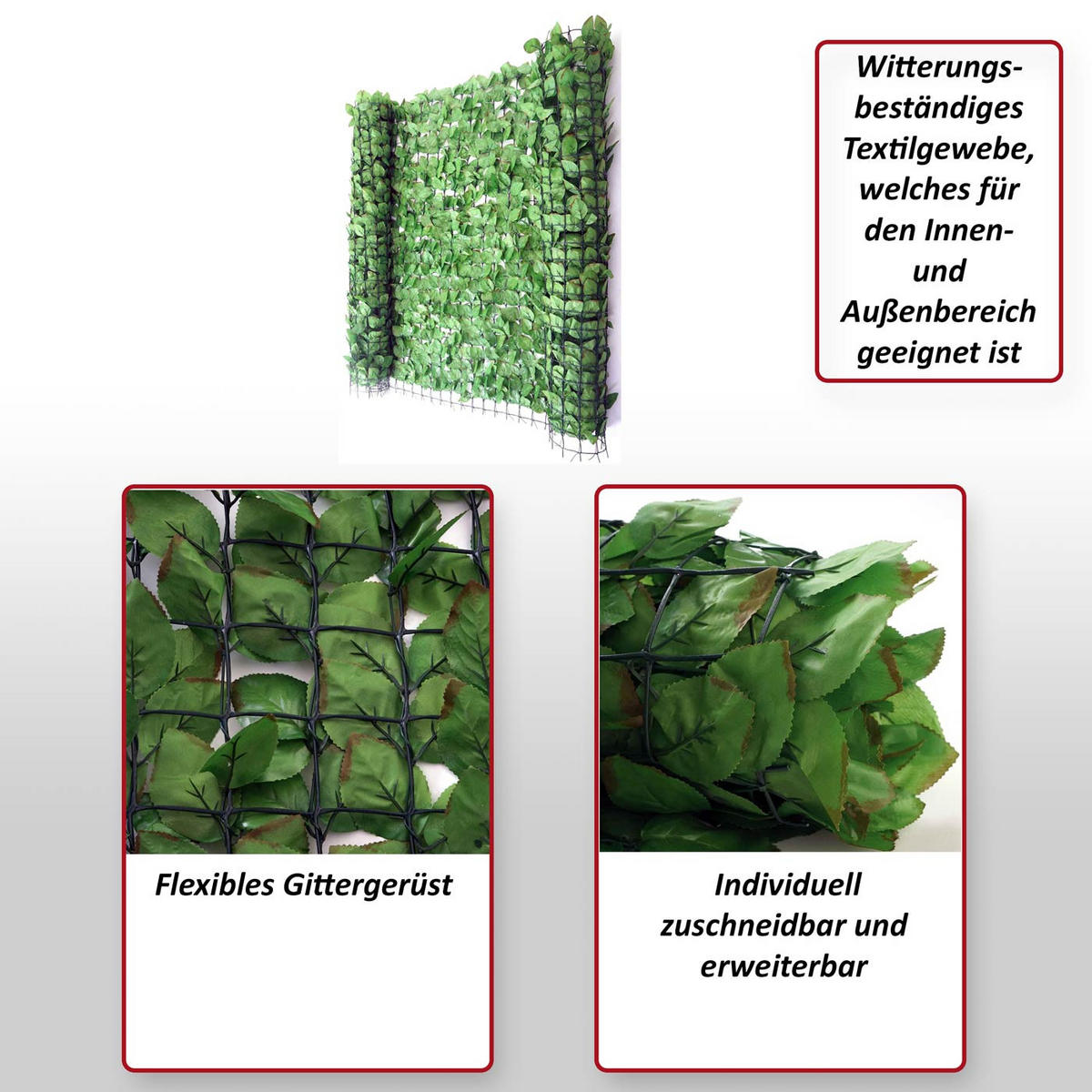 BALKONSICHTSCHUTZ BUCHE Hellgrün - Hellgrün, Textil (300/150cm) - MCW