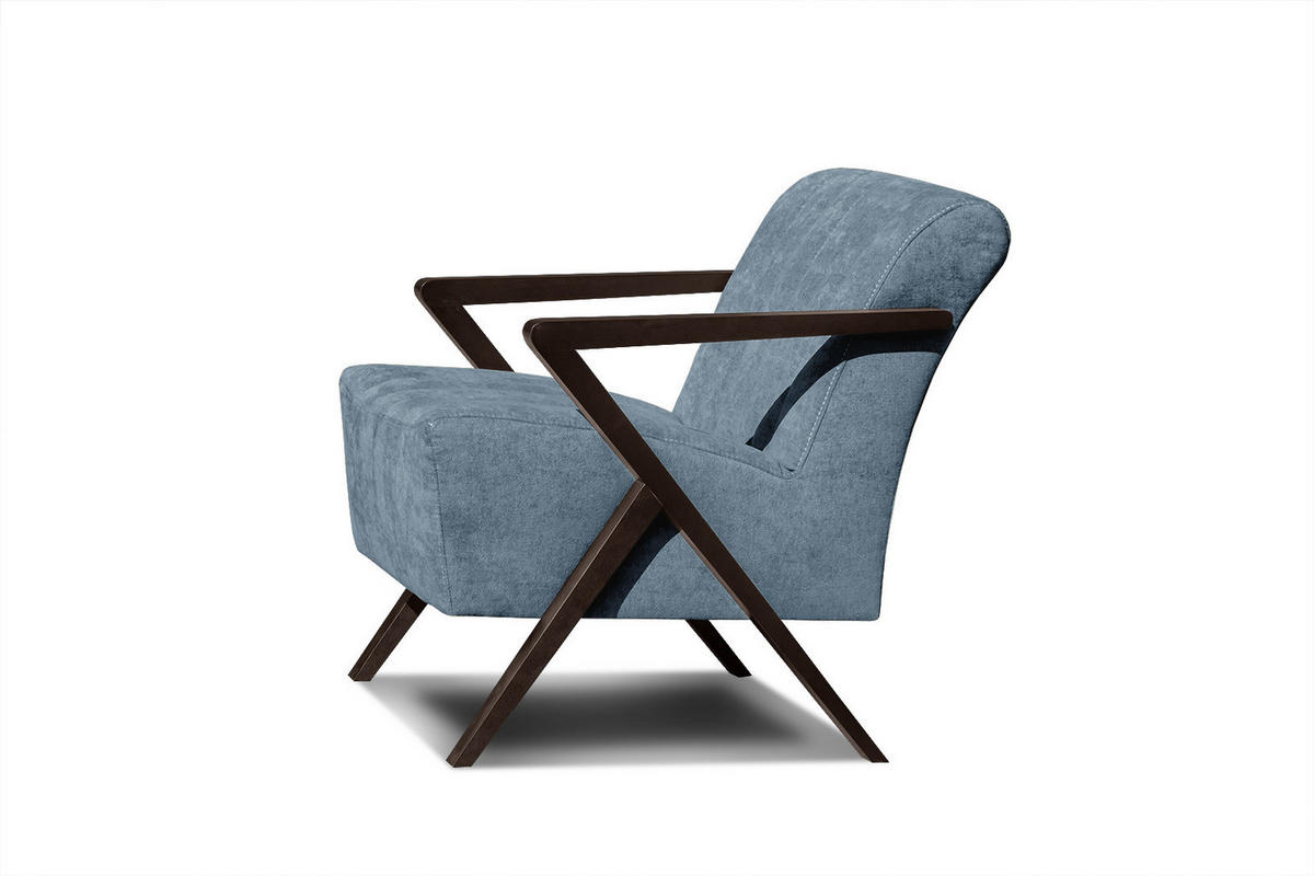 SESSEL LEBRON, blau - Blau, Holzwerkstoff/Textil (65/82/79cm) - Courtois Laville