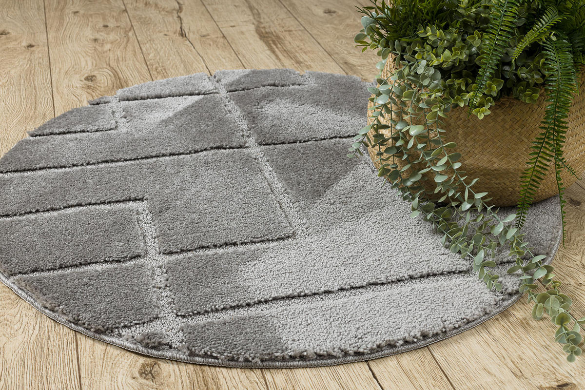 BADLÄUFER SUPREME Kreis 67 cm - Grau, Textil (67/67cm) - rugsX