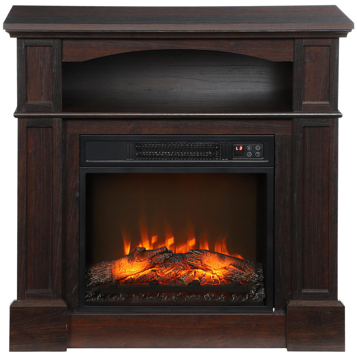 ELEKTROKAMIN DE-17057 1800 W LED-Flamme mit Fernbedienung - Braun, Metall (80.5/80.5/32.3cm) - ComfortXL