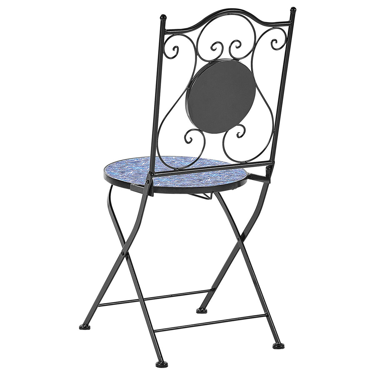 BALKONSET 2-Sitzer schwarz Cigliano - Blau/Schwarz, Metall - Beliani