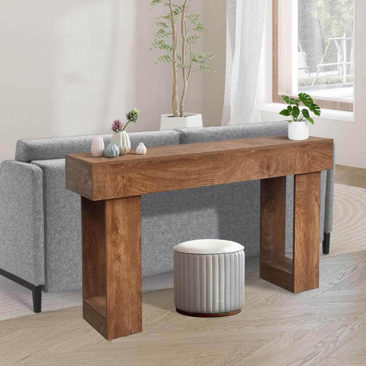 KONSOLENTISCH Holzoptik Natur 160×35 cm - Ahornfarben, Holzwerkstoff (35/160/76cm) - Quality Elegance