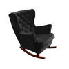 SCHAUKELSESSEL mit gepolstertem Sitz und Armlehnen, 102x81x95 cm, Schwarz_29861 - Schwarz/Braun, Holz/Textil (81/102/95cm) - DomoHome
