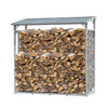 KAMINHOLZREGAL Außen 185x70x185 cm Aluminium Grau 2,3 m³ / 3,5 SRM - Grau, Metall (185/185/70cm) - QUICK STAR