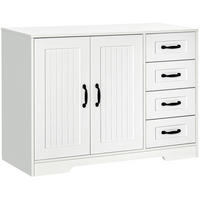 SIDEBOARD 105/40/76 cm weiß aus MDF mit 4 Schubladen - Weiß, Holzwerkstoff (105/76/40cm) - OKWISH