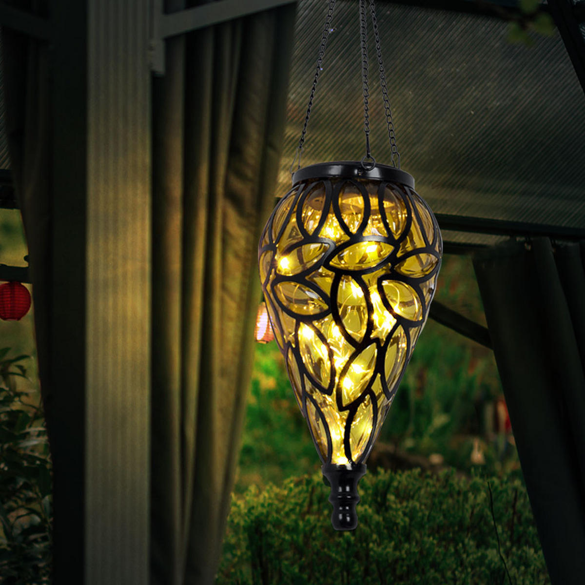 LED AUSSENLEUCHTE Metall Orange 2er Set - Orange, Kunststoff (13.5/13.5/50cm)