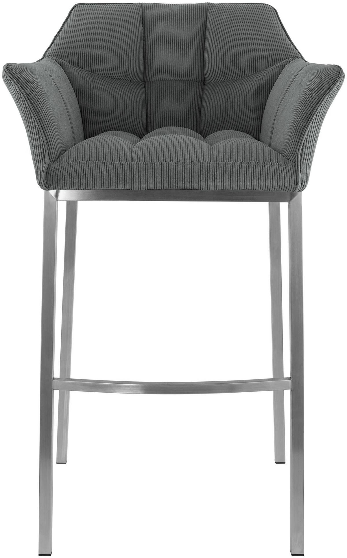 BARHOCKER Gibel Metall Grau Silber - Grau, Metall (64/110/48cm) - DELUKE