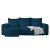 ECKSOFA Travis mit Bettkasten und Schlaffunktion, L-Form, Cord, Universal - Dunkelblau, Holzwerkstoff (248/148cm) - 4ALL HOME