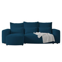 ECKSOFA Travis mit Bettkasten und Schlaffunktion, L-Form, Cord, Universal - Dunkelblau, Holzwerkstoff (248/148cm) - 4ALL HOME