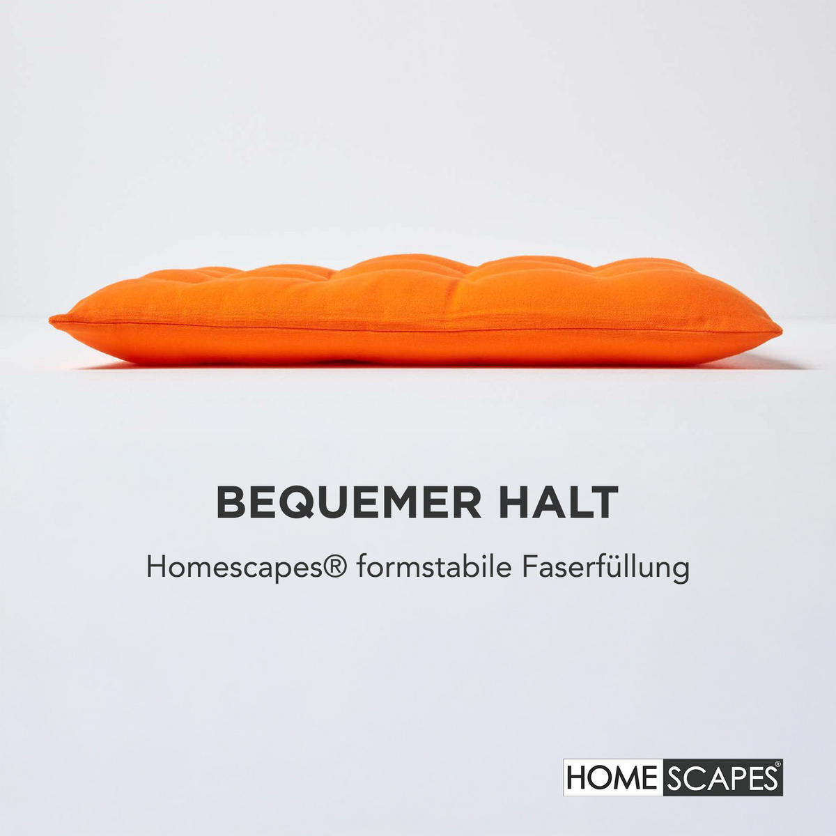 STUHLKISSEN 4er-Set orange 40/40/6,5 cm - Orange, Textil (40/40/6.5cm) - Homescapes