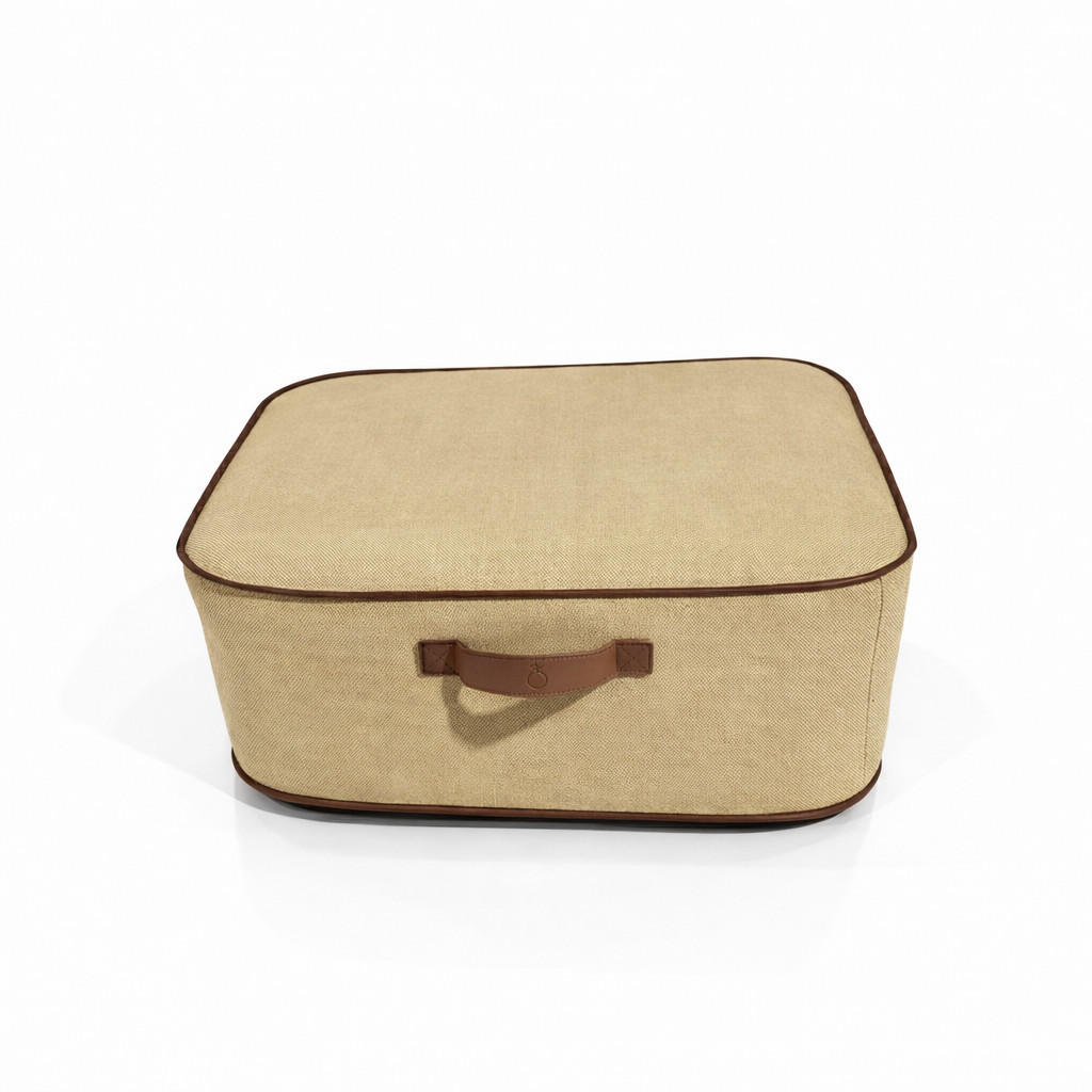 HOCKER NUMA Beige - Beige, Kunststoff/Textil (75/35/75cm) - Coco Lounge