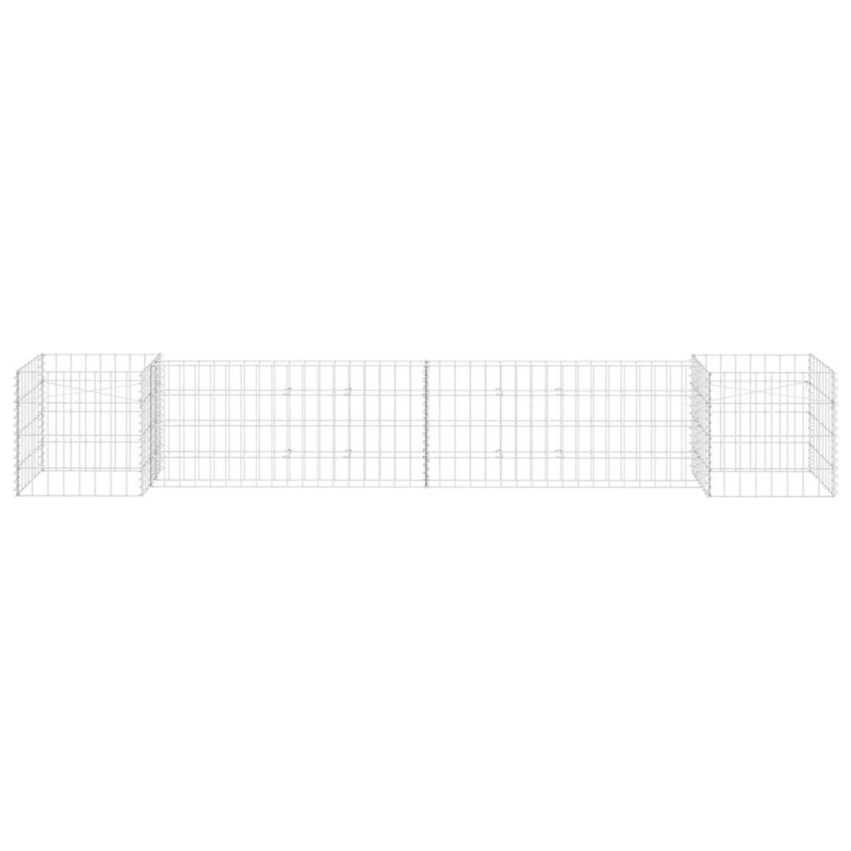 H-FÖRMIGER Gabionen-Pflanzkorb Stahldraht 260x40x40 cm - Silberfarben, Metall (260/40/40cm)
