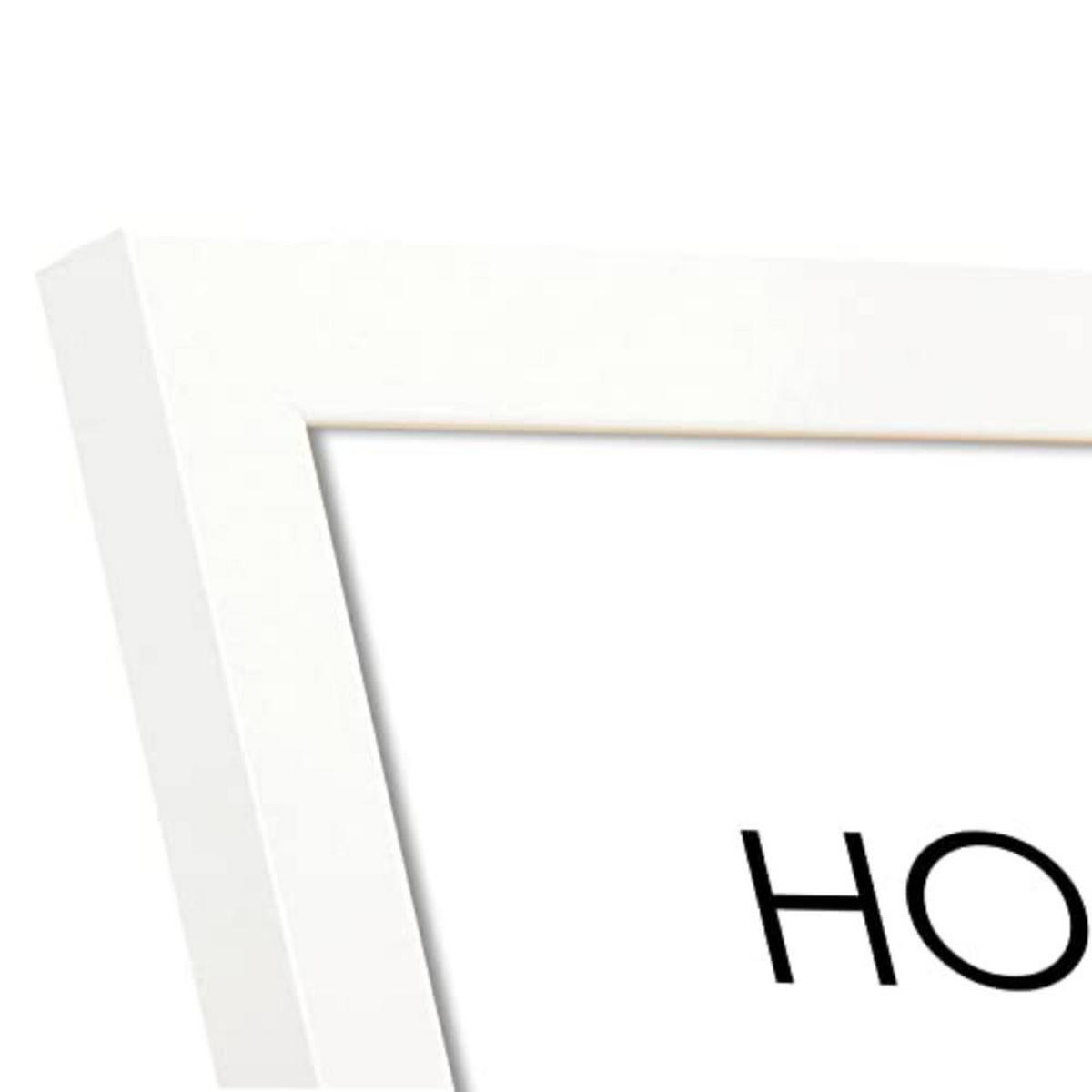 POSTER Set mit 4 Zuhause TypografieStil A4 Weißer Rahmen - Weiß, Papier (29.7/3cm) - Nacnic