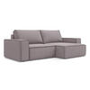 ECKSOFA mit Schlaffunktion Samt Stoff Violett - Lila/Flieder, Kunststoff/Textil (257/148cm) - Makamii