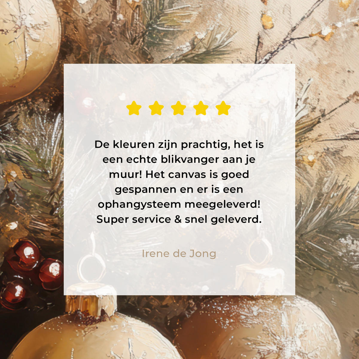 LEINWANDBILD Weihnachten - Kugeln - Beige - Gold Wandbild Wohnzimmer 50x50 cm - Goldfarben, Textil (50/50cm) - MuchoWow